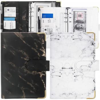 Couverture de classeur A6 en marbre PU avec fermeture magnétique