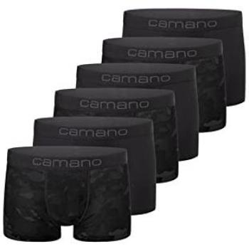 Camano Herren Boxershorts 6er Pack M Schwarz mit Logobund