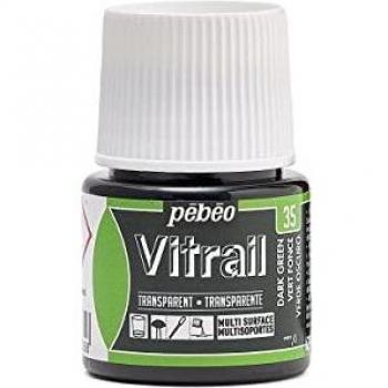 Pebeo 45ml Vitrail Dark Green Transparent Paint