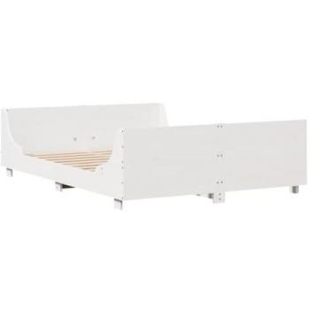 VidaXL Solid Wood Bed Frame White 160x200 cm