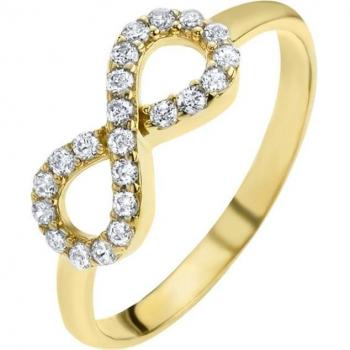 Anillo Time Road AF00014/16 Basics de Oro 9k para Mujer con Motivo Infinito y Acabado Brillo