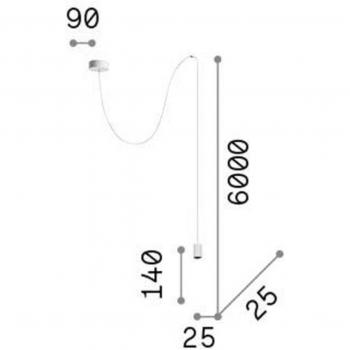Lampada A Sospensione Contemporanea Archimede Metallo Nero Led 4W 3000K Ip20