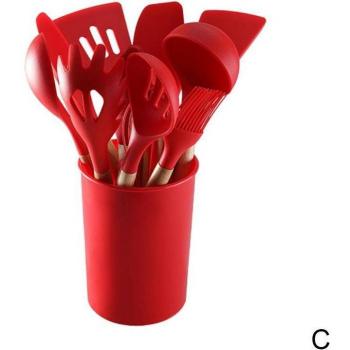 12pcs Silicone Cooking Utensils Set with Beechwood Handles