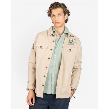 Camisa Hombre Harper & Neyer Multiestampado en Beige