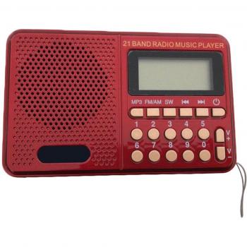 Pocket 21‑Band Radio with Built‑in Speaker and MP3 Functionality