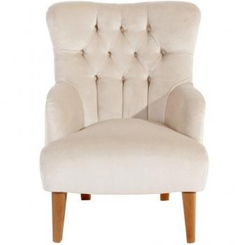 Brandon Sessel Samtvelours Creme Buche Natur