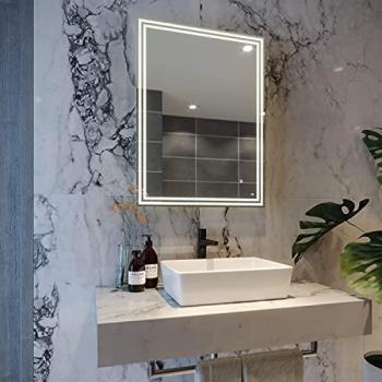 RAK Ceramics Hermes Illuminated LED with Demister and Touch Sensor | Mirror | Glass/Metal | 600mm x 800mm