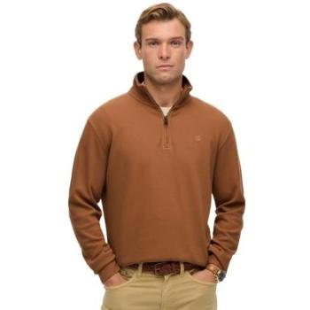 Pull Homme Superdry Côtelé à Demi-zip Brown 2XL