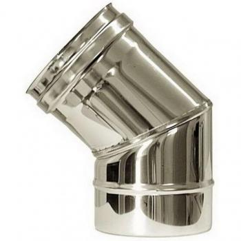 Cheminée double paroi isolée courbe 45 ° inox DN 130/180
