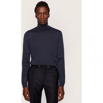 Boss Dunkelblauer Slim Fit Rollkragenpullover Musso-P