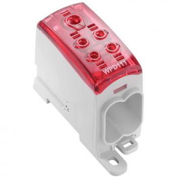Morsetto di distribuzione a vite 95 mm² 1000 V 232 A 5 collegamenti piastra rossa