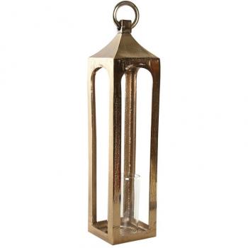 Lanterna Home ESPRIT: Lussuoso Dorato in Alluminio con Cristallo Arabo 14×14×65