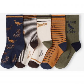 Bunte Dino-Socken für Jungen, 5er-Pack