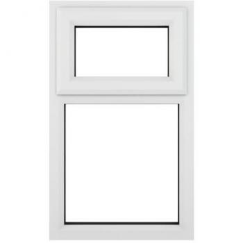 Crystal Clear uPVC White Top Hung Opener Window 610mm x 820mm