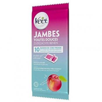 Veet Koude Waxstrips Benen Nectarine, 10 Stück