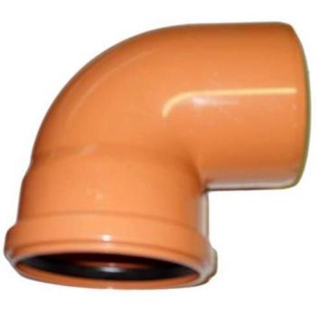 Waste Line 90° Soil Pipe Bend 110mm, Brown, Push Fit Inlet
