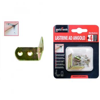 Placas angulares Kaela 4 unidades, 30 mm × 18 mm × 2 mm