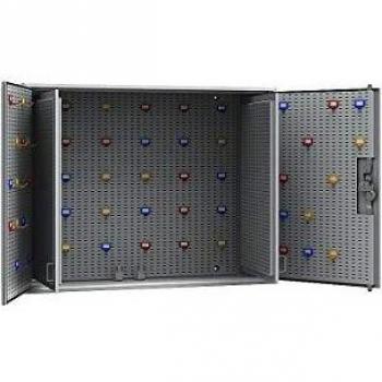 QUIPO Système de rangement pour clés gris clair RAL 7035 550 x 730 x 250 mm pour 350 crochets