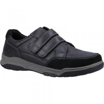 Men’s Fabian Leather Double‑Strap Shoes, Black – UK 9