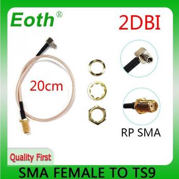 EOTH 5pcs TS9 to SMA Female Connector with 20cm RG174 Cable for Huawei 4G Modem