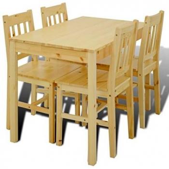 4-Piece Wooden Dining Set Natural