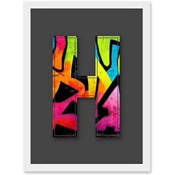 A4 H Neon Tagging Alphabet Poster