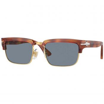 Persol PO3354S 96/56 Occhiali da Sole Unisex in Acetato Marrone con Lenti Blu Anti-riflesso 56mm