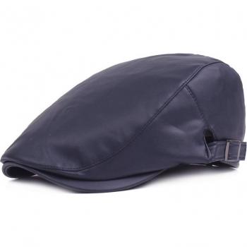 Autumn Winter Beret Caps Unisex Mens Hats PU Leather Cabbie Hat British Retro Men Women Flat Cap Newsboy Hat Gorras