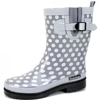 Dorin Damen Gummistiefel Regenstiefel grau/multi Punkte Größe 42 EU