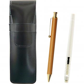Set de escritura con estuche de piel blanca