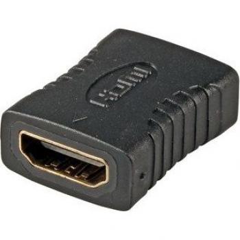 EFB HDMI‑Adapter Typ A mit vergoldeten Kontakten, schwarz, 2x Buchsen