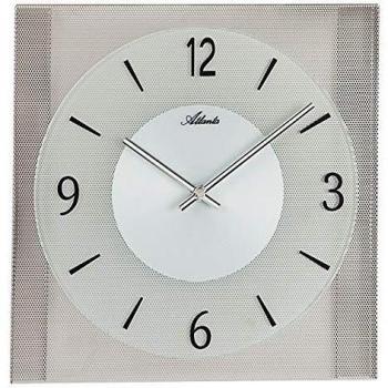 Atlanta 4520/19 Quarz Wanduhr, Silber, 30x30 cm, Metall