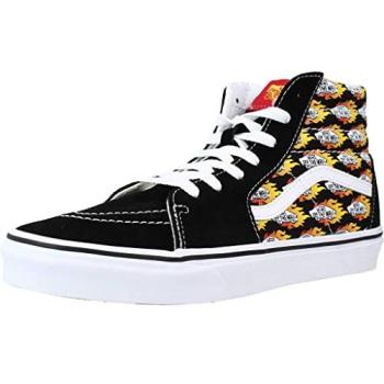Scarpa Alta Bambino Sk8‑Hi Flame Logo Repeat Black Flaming Vans