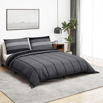 Ensemble de housse de couette en coton gris foncé 200x200 cm