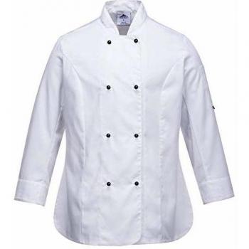 Chaqueta de cocina femenina Portwest C837, modelo Raquel