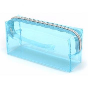 Spacious Clear Pencil and Makeup Bag with Zipper 195x60x90mm
