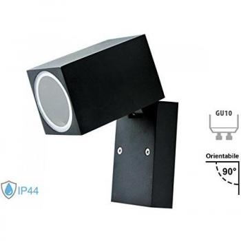 Spot mural LED V-tac carré noir GU10 réglable jusqu'à 35 W