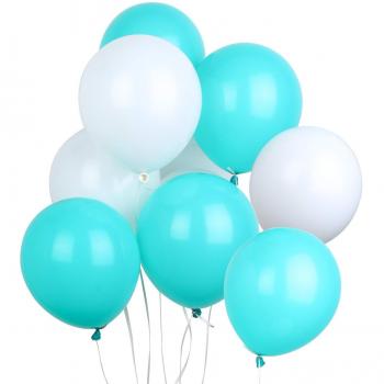 PuTwo 12 Blue and Teal Balloons Set (100 Count)