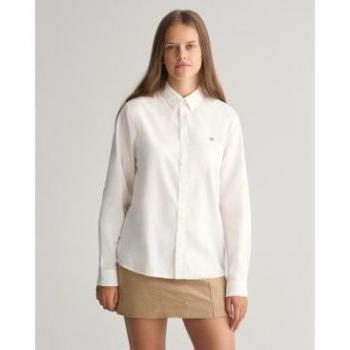 Gant Kids Camisa Casual Blanca de Manga Larga
