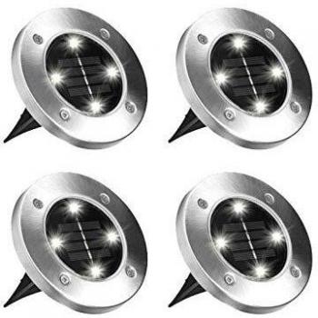 LED Disk Lights 8‑Pack – Solarbetrieb, automatischer Schalter
