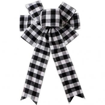 Fall and Christmas Plaid Bow Decoration