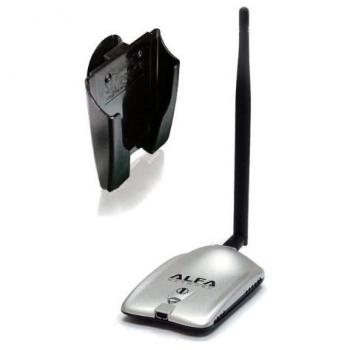 AWUS036H Alfa USB WiFi Adapter 802.11b/g, 5dBi Antenna, Suction Cup Dock