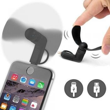 VentiGo ONX3™ Negro – Enfriador portátil micro USB y Lightning