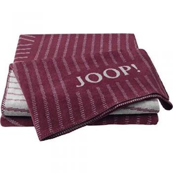 Joop! Trenddecke Cross Stripes – Sangria‑Graphit, 150 × 200 cm