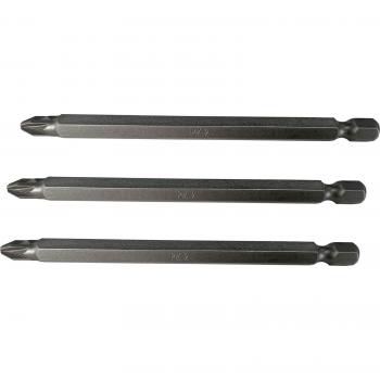 Faithfull Pozi S2 Power Screwdriver Bits PZ2 x 100mm Pack of 3