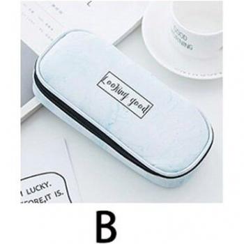 Étui de bureau noir et blanc avec fermeture éclair