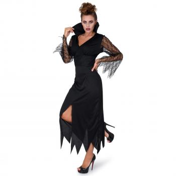 Gothic Black Witch Dress – Damen, Spitzenakzente, XL (Generique)