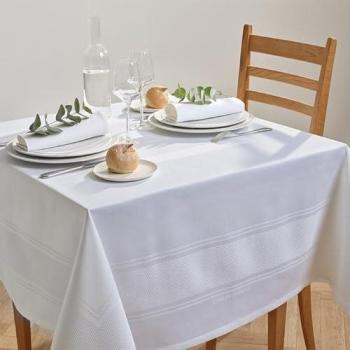 Nappe Signature blanc antitache déperlant Blanc 150 x 250 cm
