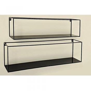 Set de 2 Étagères Modernes en Métal Noir