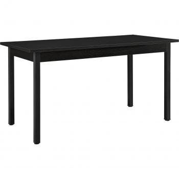 Table multifonction 140 cm en MDF noir avec placage décoratif